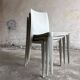 Ensemble de 6 chaises Bellini empilables en polypropylène gris clair, design italien de Mario Bellini