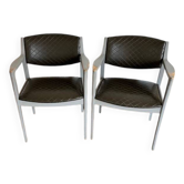 Paire de fauteuils gris style scandinave