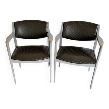 Pair of gray Scandinavian style armchairs