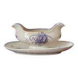 U&C Sarreguemines "Féria" iron clay sauce boat