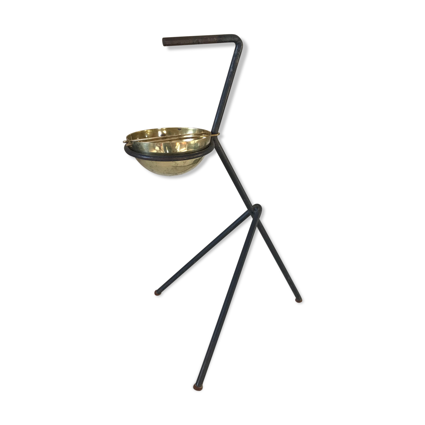 1950 metal and brass ashtray