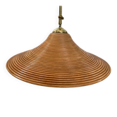 Suspension in reed pencil with extendable brass stem, Italy, mid-century modernism.
