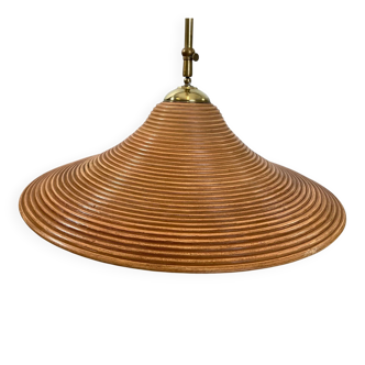 Suspension in reed pencil with extendable brass stem, Italy, mid-century modernism.