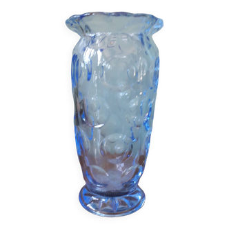 Very original vintage vase in blue glass