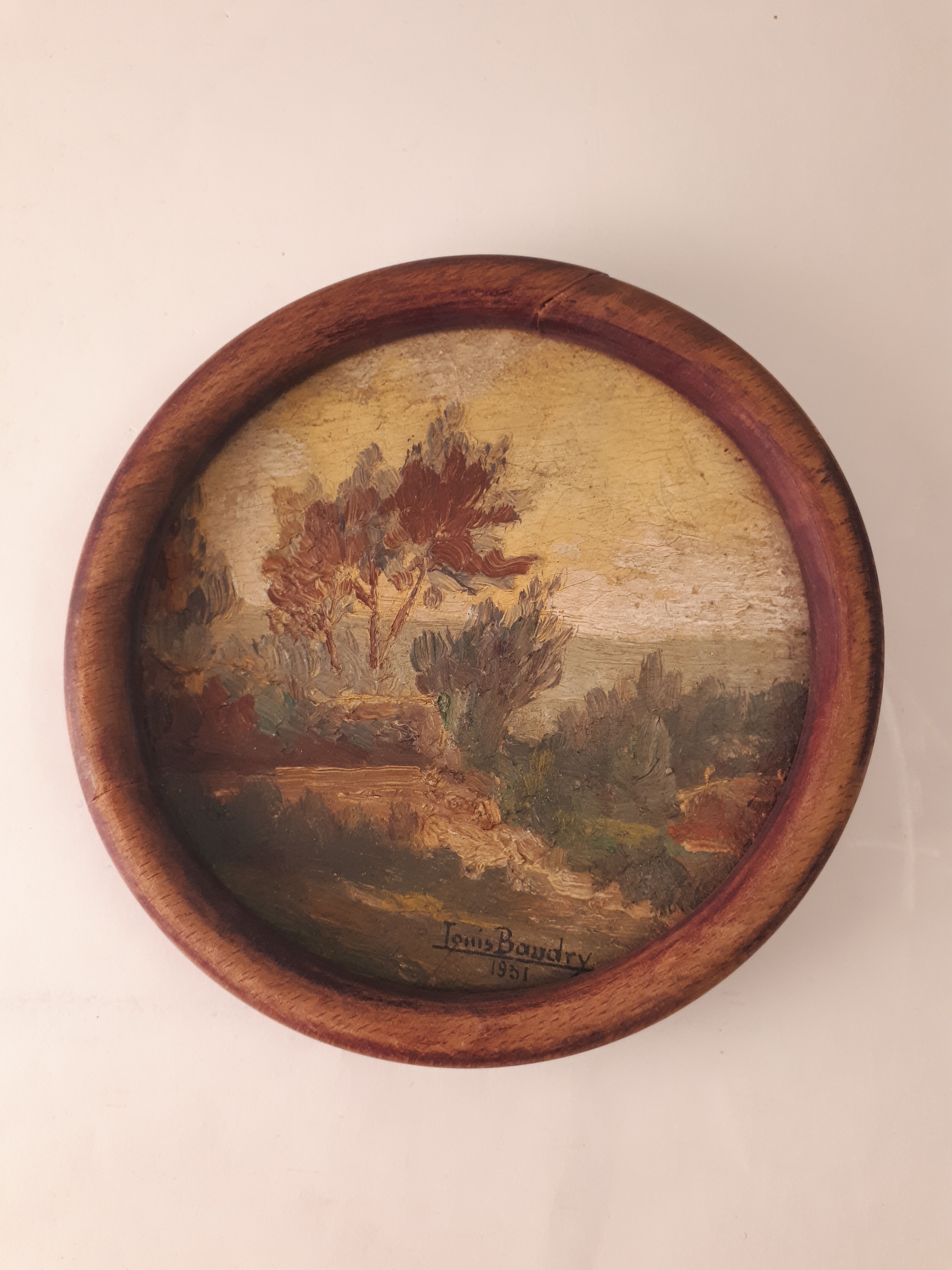 Tableaux miniatures huile sur papier paysage 1930