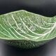 Large Salad Bowl Barbotine Cabbage Leaf - Portugal Vintage P.777A