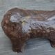 Sculpture hippopotame terre cuite patinée
