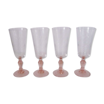 Lot de 4 flûtes à champagne Art Déco