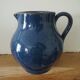 Ceramic pitcher – blue enamel signed J. Normand handmade