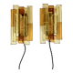 Pair of pressed glass sconces by Svend Aage Holm Sorensen (Denmark 1960)