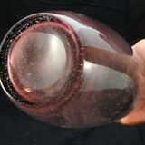 Pair of biot type bubbled colored glass vase