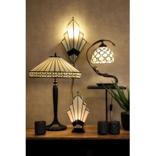 Applique murale Tiffany 23x13x43 cm blanc verre lampe murale