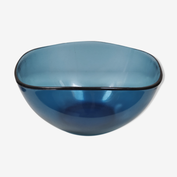 Vintage Vereco blue glass salad