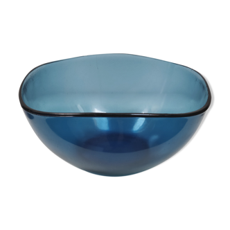 Vintage Vereco blue glass salad