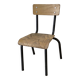 Chaise d’école vintage enfant bois et métal noir style industriel