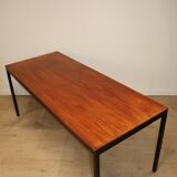 Vintage Danish teak and black lacquered metal table, 1950s