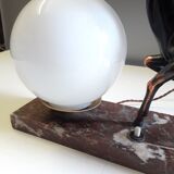 Art Deco table lamp - Copper antelope on marble - 1940