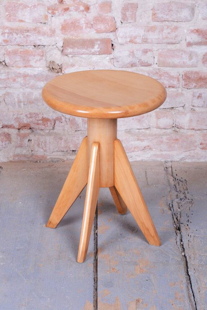 Mid-Century Piano Stool in Beech, Czech, 1940s