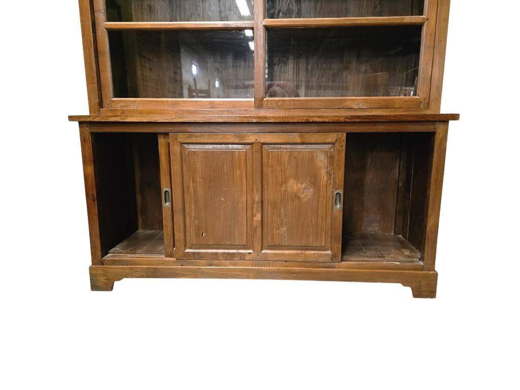 Armoire, vaisselier vitré vintage en bois
