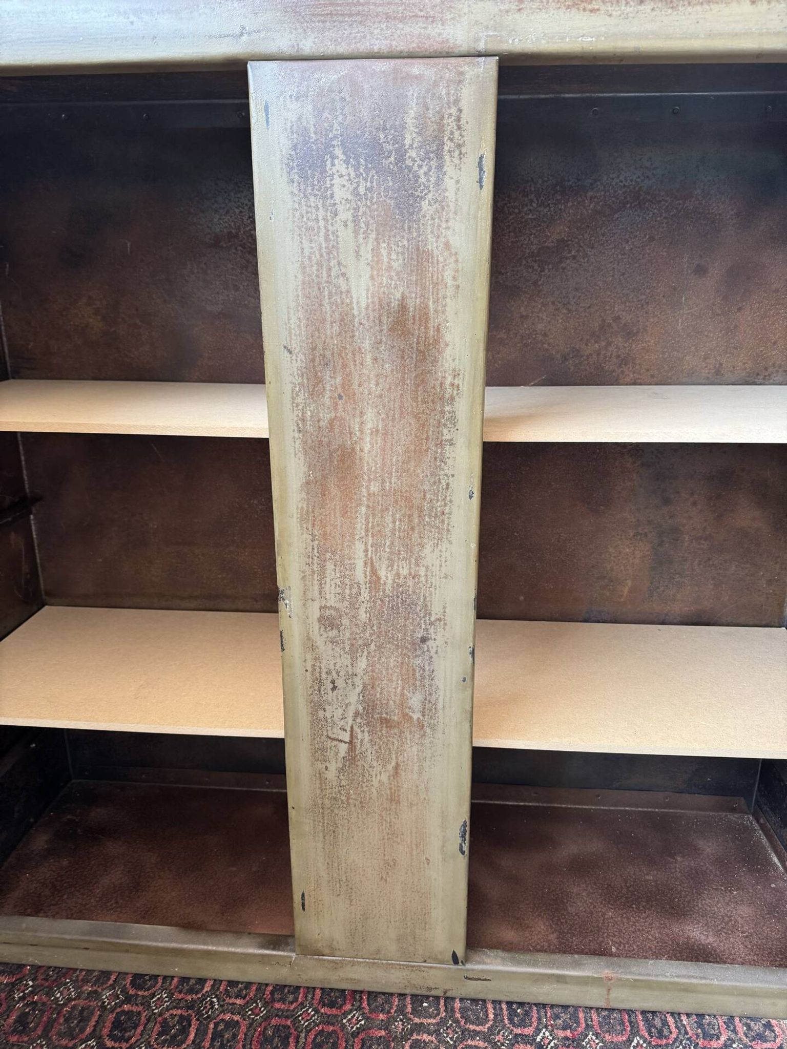 Workshop furniture in industrial style, patinated iron from the 1950s.