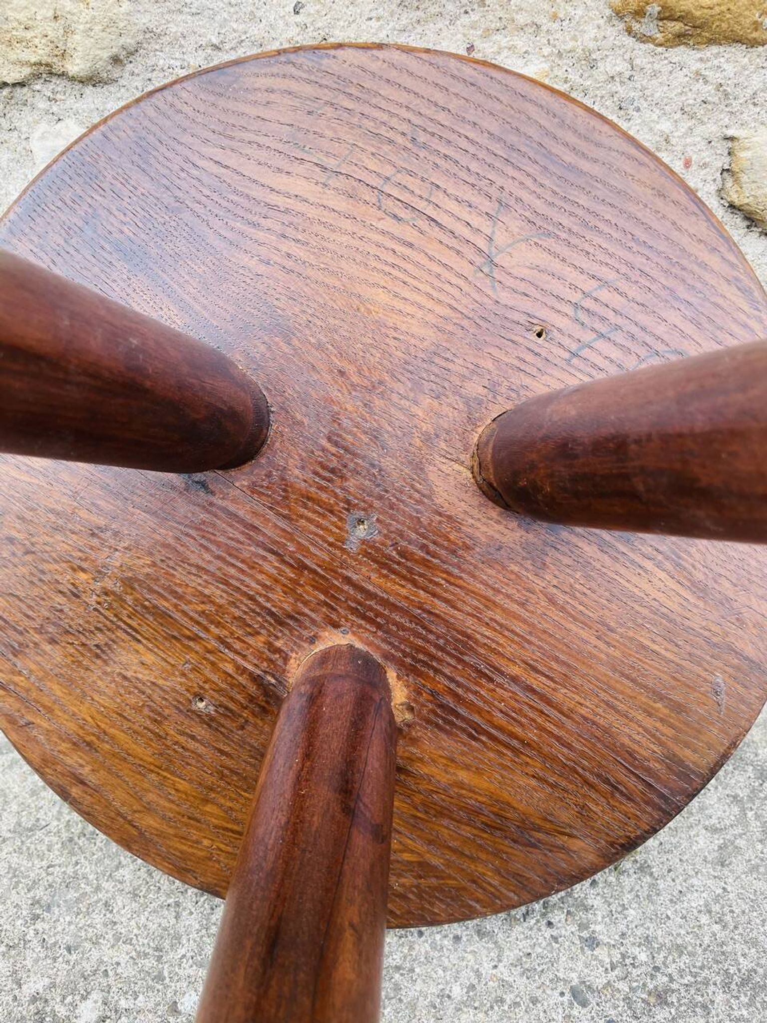 Vintage "Berger" stool, tall, in ash, Charlotte Perriand, 1950s