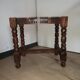 brutalist Spanish vintage leather stool 1960s