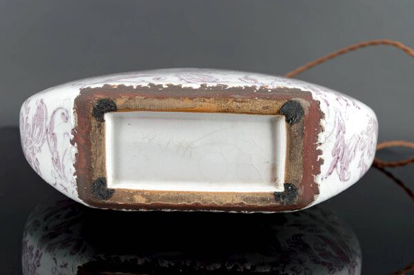 Lampe en céramique, Email craquelé, Shabby Chic, XXe