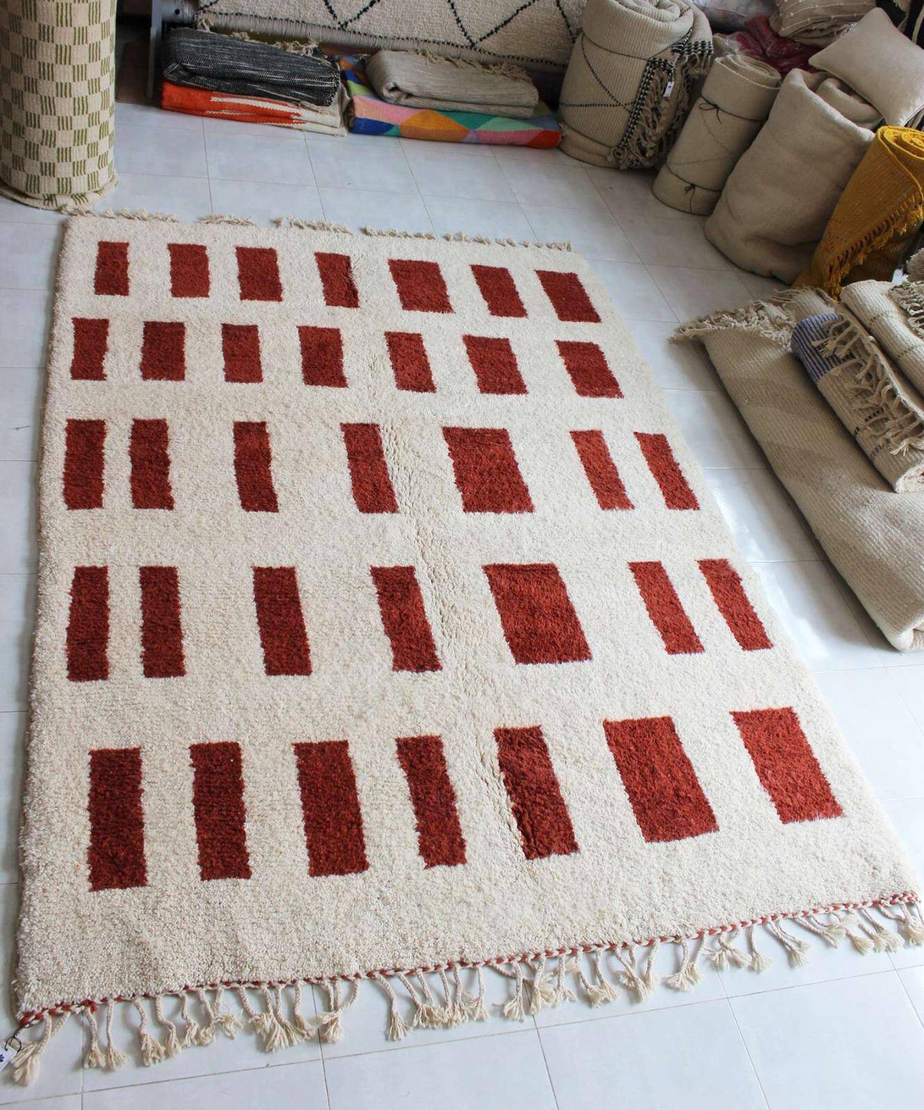 Handmade wool rug from Morocco 2.5 x 1.5 m