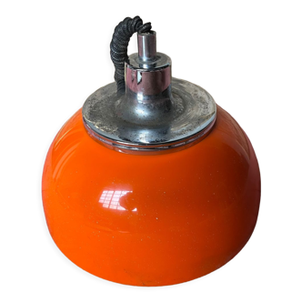 Orange globe pendant lamp 80s