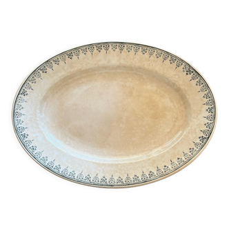 Old oval earthenware dish - st amand