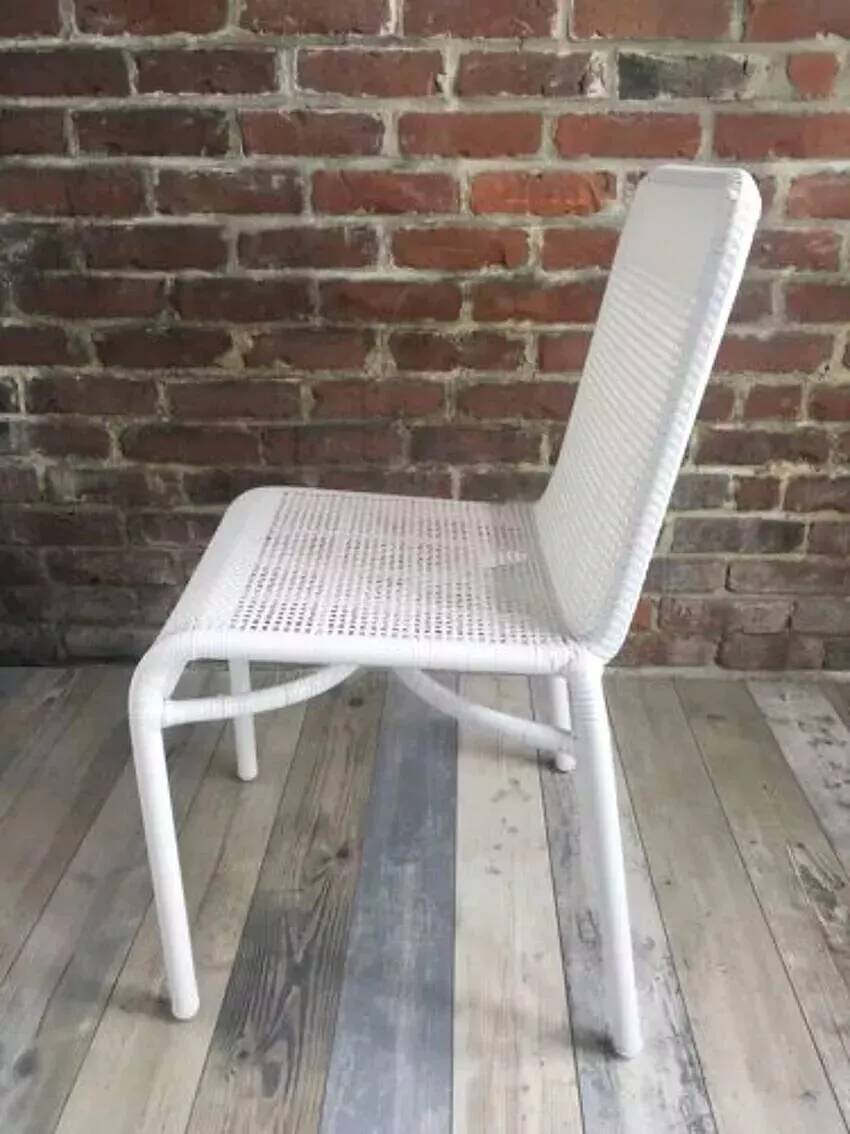 White woven resin garden chair