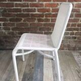 White woven resin garden chair
