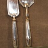 Silver metal fish service design 1930-1950