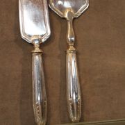 Silver metal fish service design 1930-1950