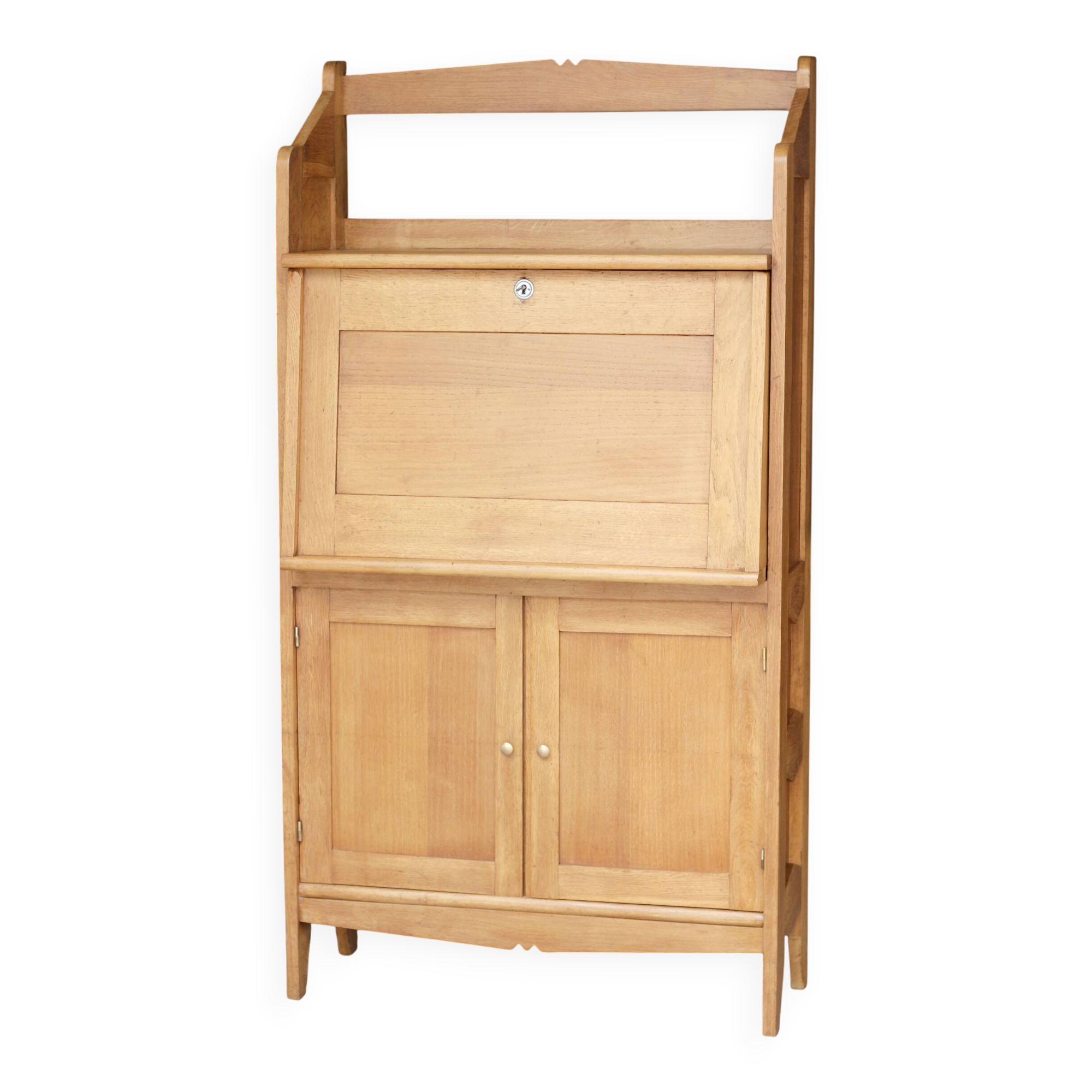 Rare: solid blonde oak secretary from the 1940s/50s. Designer.