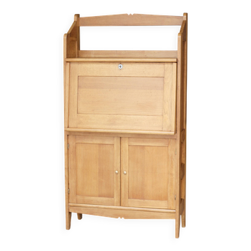 Rare : secrétaire en chêne blond massif des années 40/50. Designer