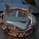 Bronze boat porthole mirror 1920 45x45cm