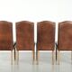Vintage set of 4 dining chairs made of sheepskin leather with a high back