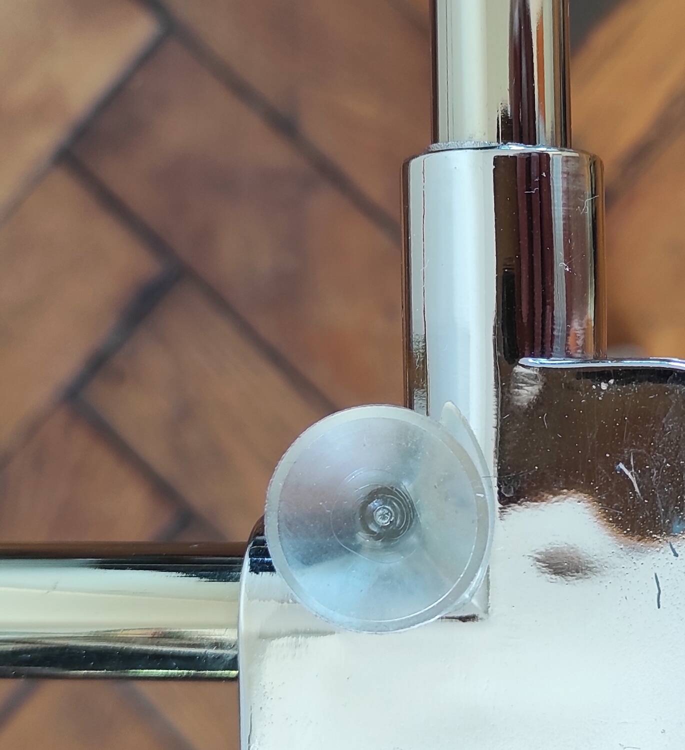 Dessert, vintage gold rolling bar, chrome and smoked glass.