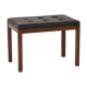 Vintage rosewood pouf with faux leather seat