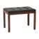 Vintage rosewood pouf with faux leather seat