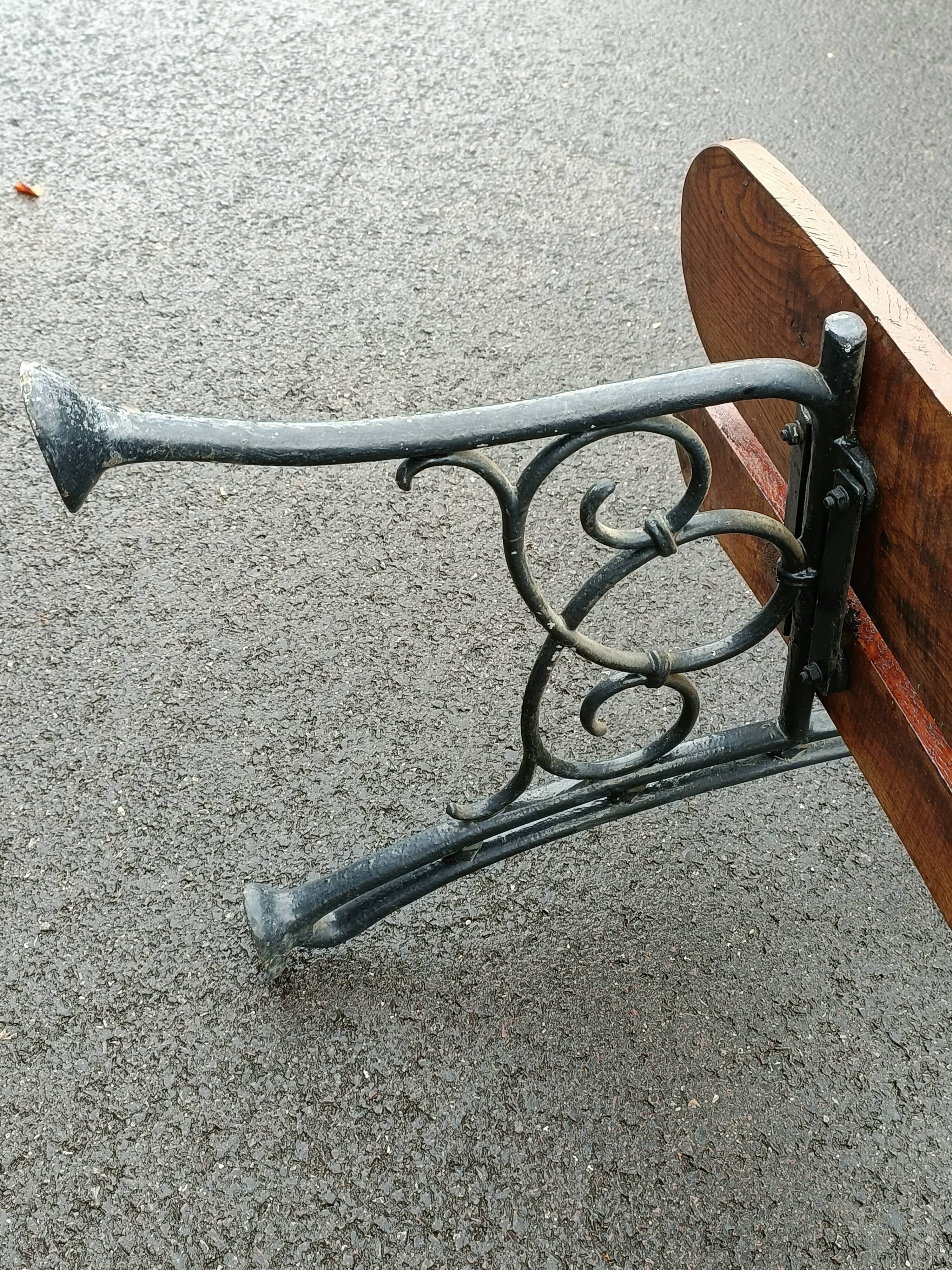 Old garden bench cast iron legs
