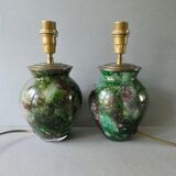 Paire de pieds de lampes Laque Line France années 70 80