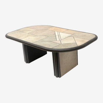 Vintage Brutalist coffee table by Fedam from the 1980s