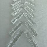 Porte-couteaux en cristal, Motif floral en relief, Art de la table vintage