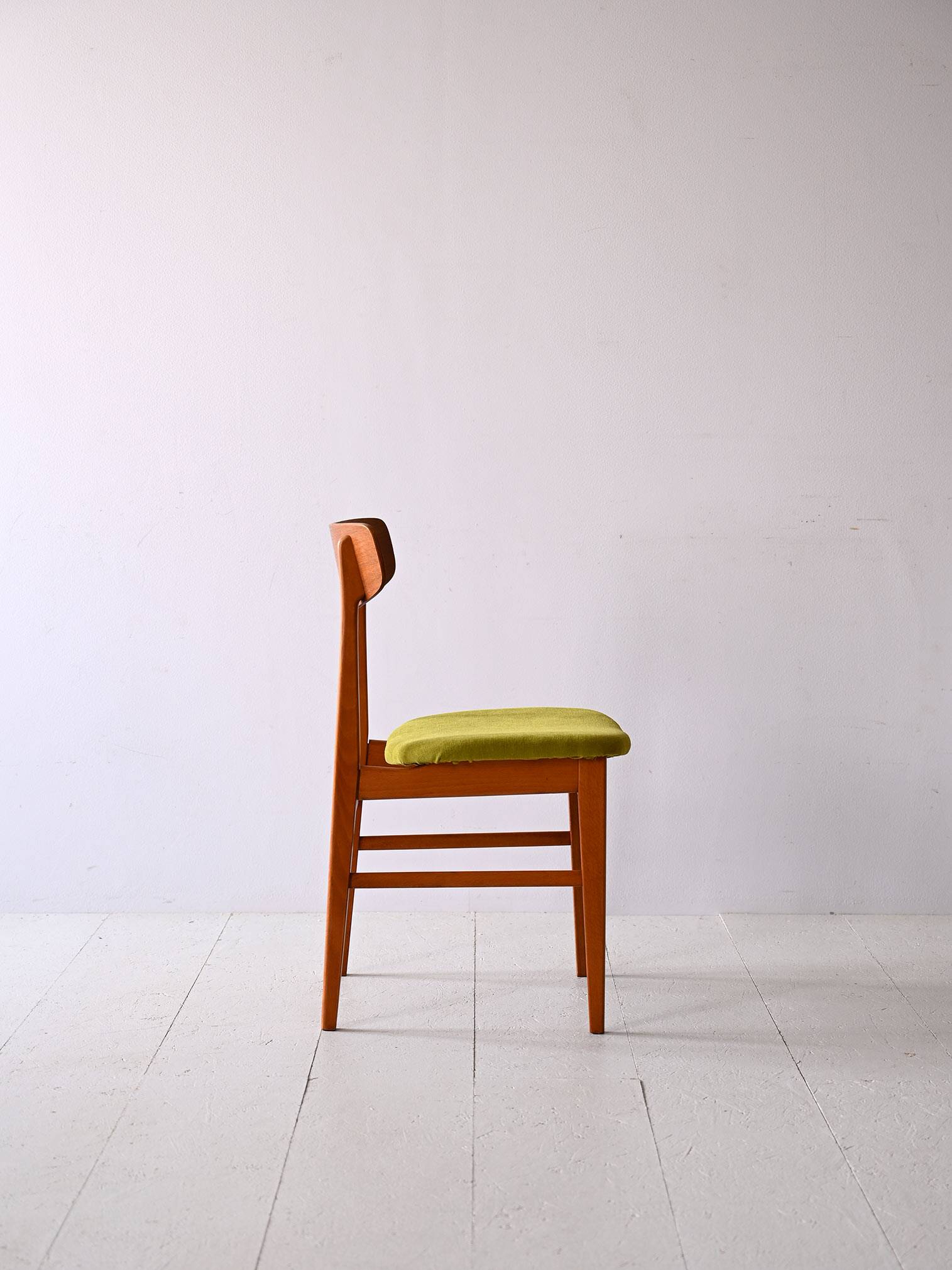Danish teak wood chair reupholstered