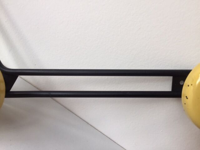 Vintage coat rack 3 heads yellow metal in the years 60-70