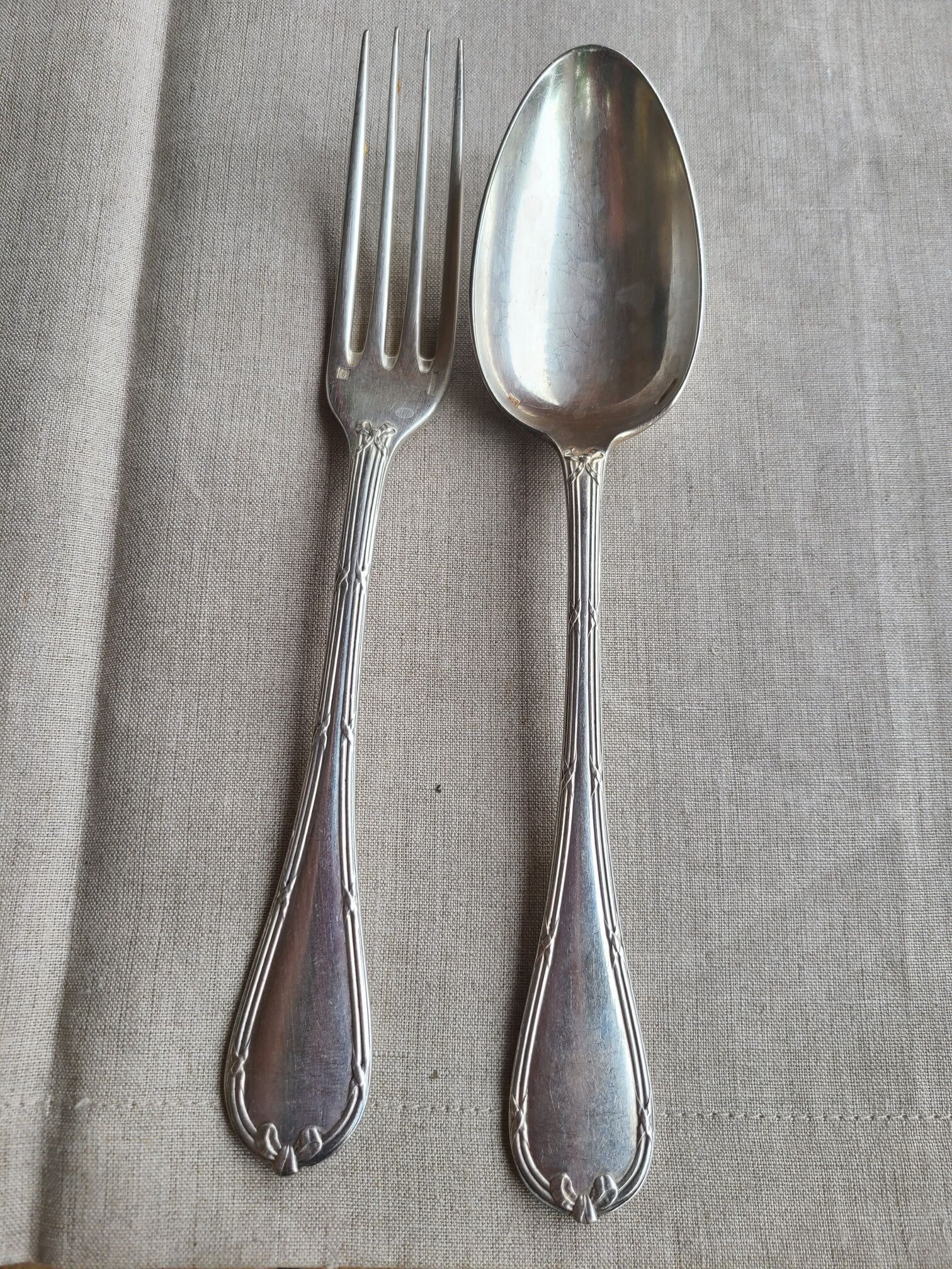 12 spoon and 12 forks in Christofle silver metal in box