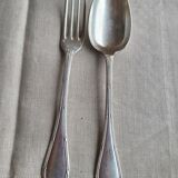 12 spoon and 12 forks in Christofle silver metal in box
