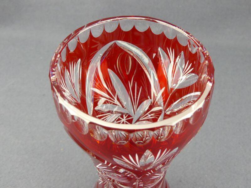 Cut crystal vase from Bohemia